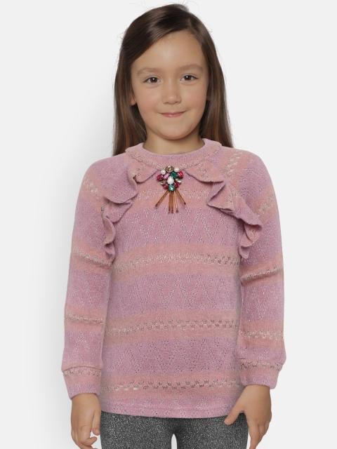 

Tiny Girl Girls Pink Self Design Top