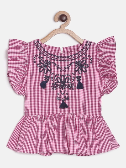 

Tiny Girl Pink & White Checked Top