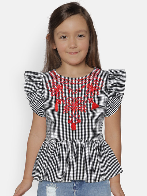 

Tiny Girl Girls Black & White Checked Top