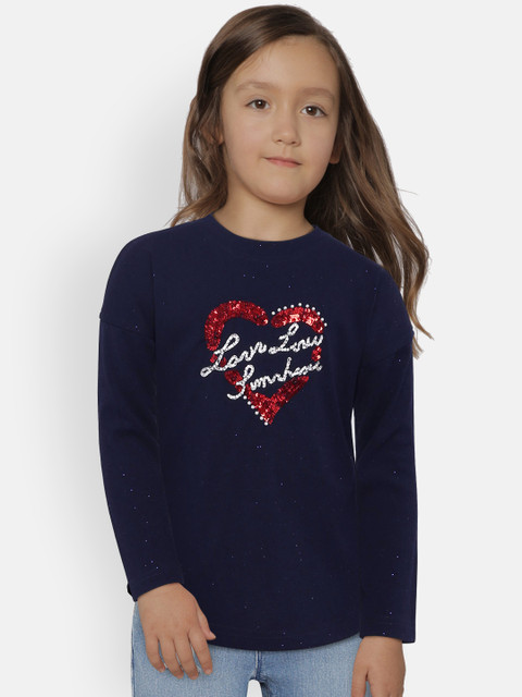 

Tiny Girl Girls Navy Blue Embellished Top
