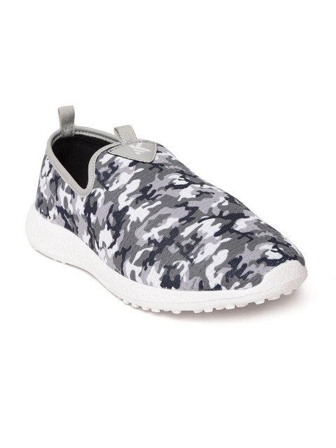 

KazarMax Men Grey & White Camouflage Print Slip-On Sneakers