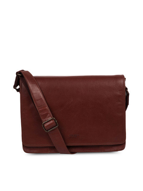 

PURE LUXURIES LONDON Men Brown Conkca Genuine Leather Zagallo Messenger Bag
