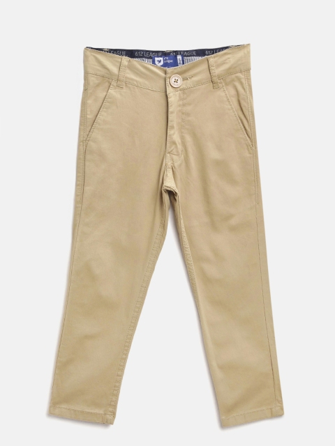 

612 league Boys Khaki Regular Fit Solid Chinos