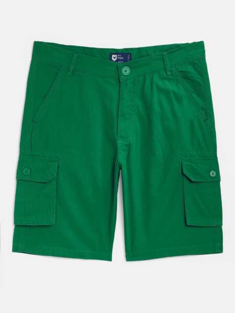 

612 league Boys Green Solid Regular Fit Shorts