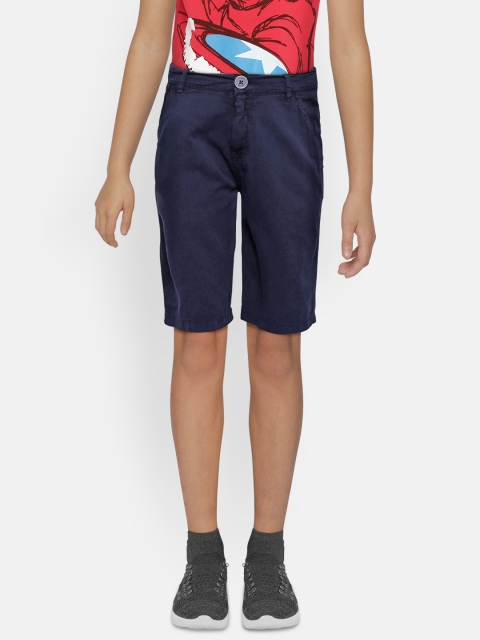 

612 league Boys Navy Blue Solid Regular Fit Shorts