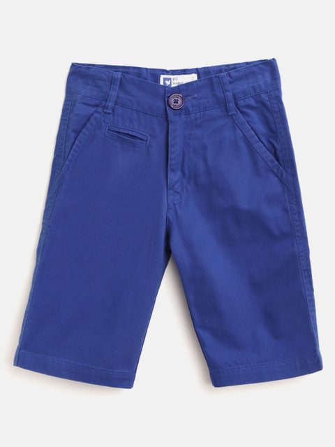 

612 league Boys Blue Solid Regular Fit Chino Shorts