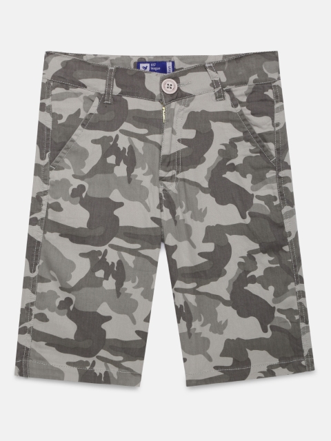 

612 league Boys Grey Camouflage Regular Shorts
