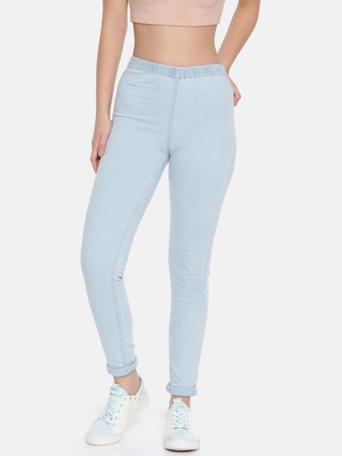 

Kraus Jeans Women K3081 Light Blue Washed Skinny Fit Midrise Denim Jeggings