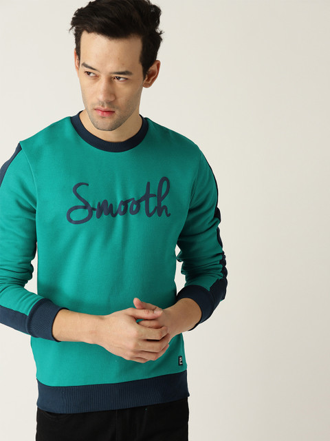 

United Colors of Benetton Men Green Printed Sweatshirt