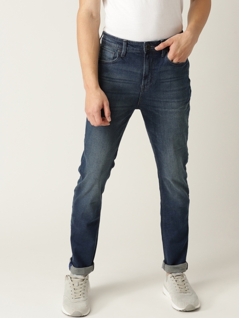 

United Colors of Benetton Men Navy Blue Carrot Fit Mid-Rise Clean Look Stretchable Jeans