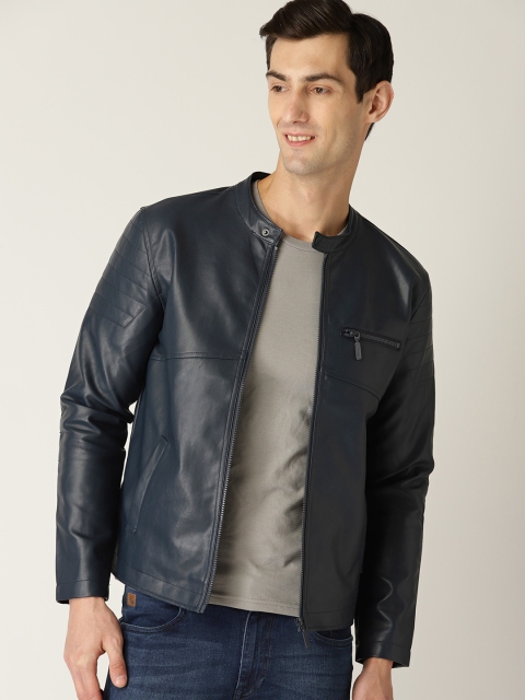 

United Colors of Benetton Men Navy Blue Solid Tailored Jacket