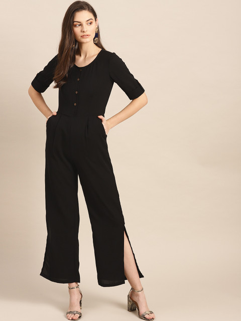 

AKS Couture Women Black Solid Basic Jumpsuit