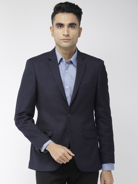 

Raymond Men Navy Solid Standard Slim Fit Single-Breasted Formal Blazer, Navy blue