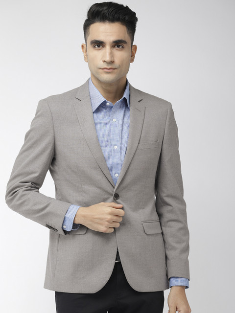 

Raymond Men Grey Slim Fit Solid Single-Breasted Formal Blazer