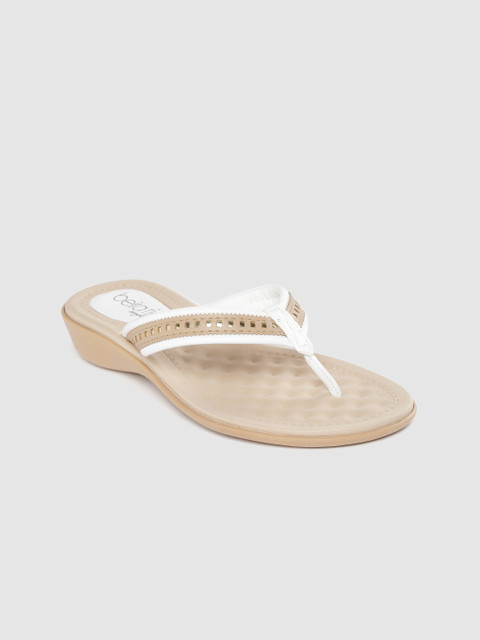 

BEIRA RIO Women Beige & White Colourblocked Open Toe Flats