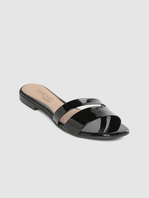 

BEIRA RIO Women Black Solid Open Toe Flats