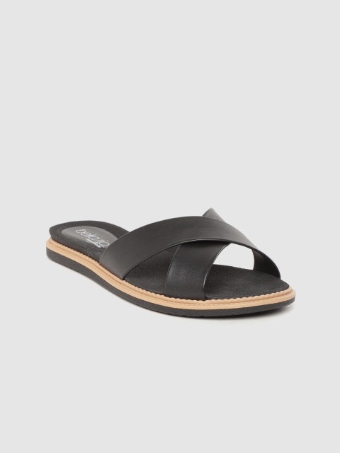 

BEIRA RIO Women Black Solid Open Toe Flats