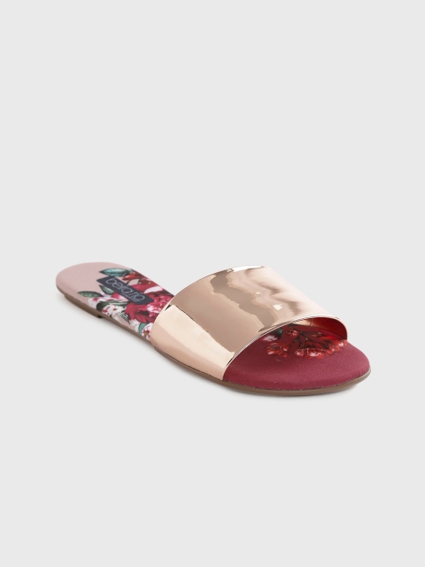 

BEIRA RIO Women Rose Gold-Toned Solid Open Toe Flats
