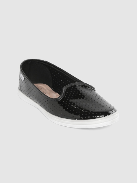 

BEIRA RIO Women Black Perforated Slip-On Sneakers