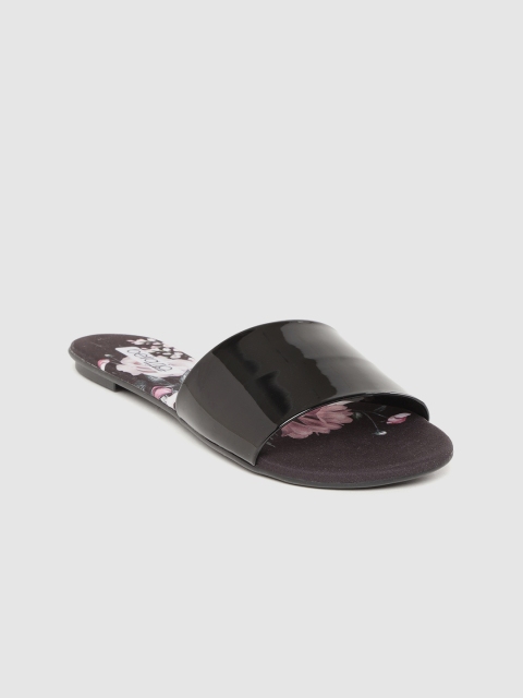

BEIRA RIO Women Black Solid Open Toe Flats