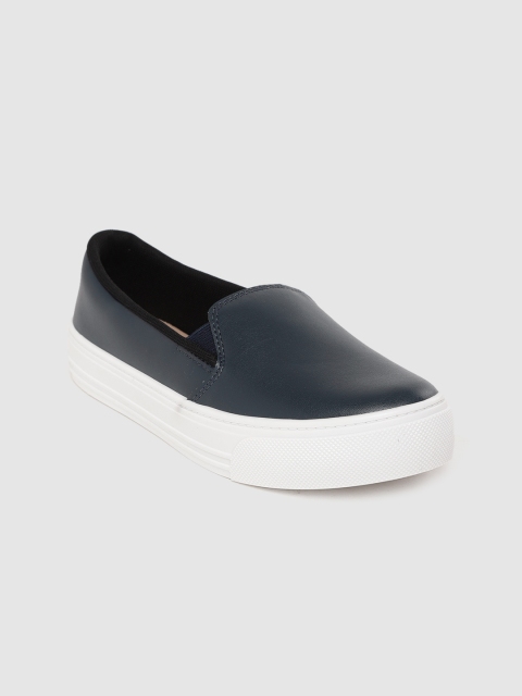 

BEIRA RIO Women Navy Blue Flatform Slip-On Sneakers