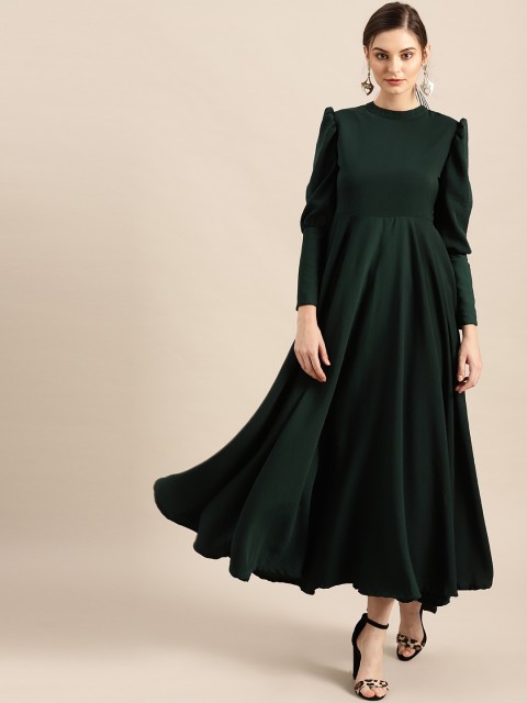 

AKS Couture Women Green Solid Maxi Dress