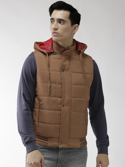 

Fort Collins Men Brown Solid Hooded Padded Jacket