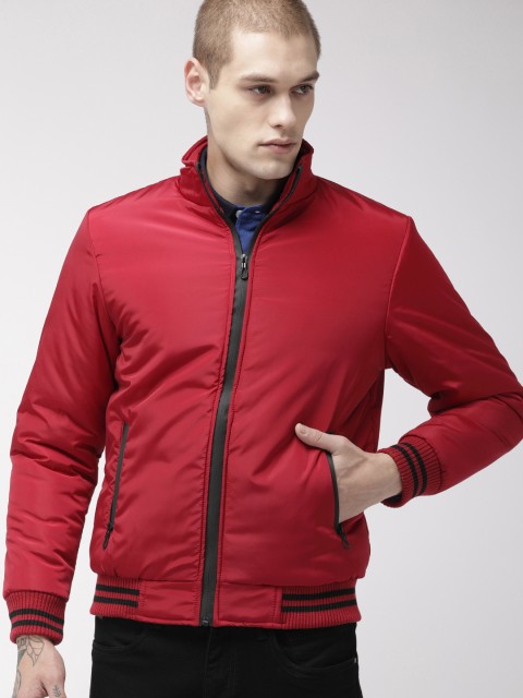 

Fort Collins Men Solid Bomber Jacket, Red