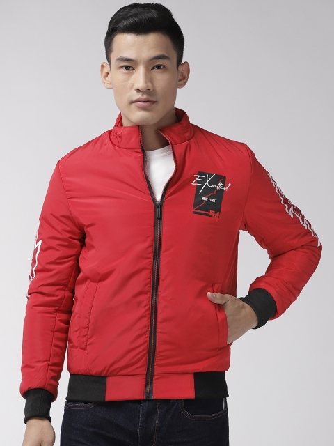 

Fort Collins Men Red Solid Bomber Jacket