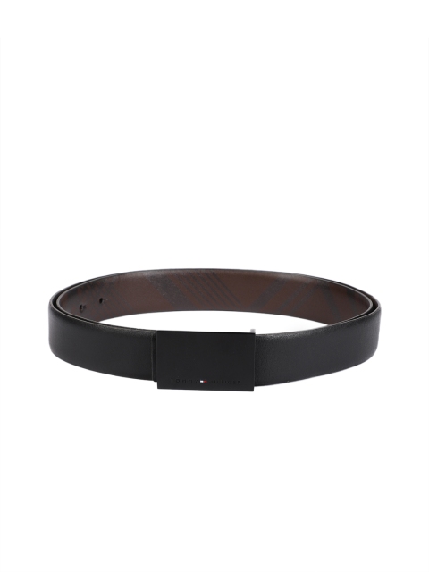 

Tommy Hilfiger Men Black & Brown Printed Leather Reversible Belt