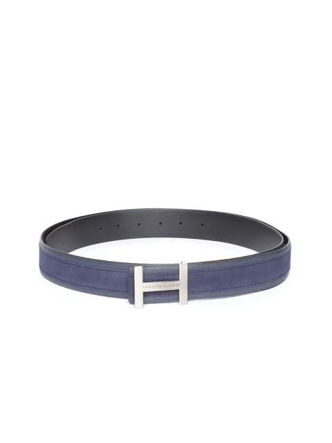 

Tommy Hilfiger Men Navy Blue & Black Solid Reversible Leather Belt