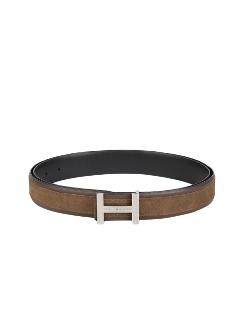 

Tommy Hilfiger Men Camel Brown & Black Solid Reversible Leather Belt