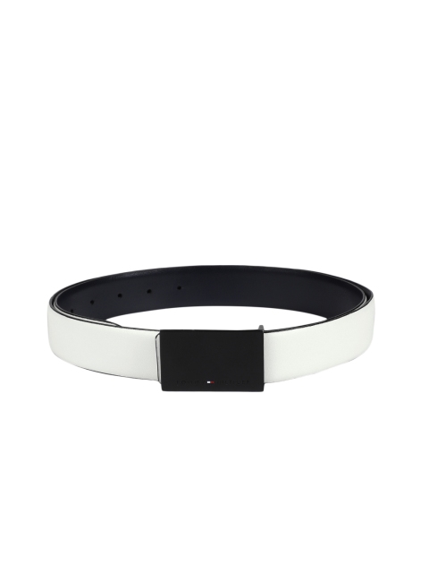 

Tommy Hilfiger Men White & Navy Blue Leather Reversible Belt
