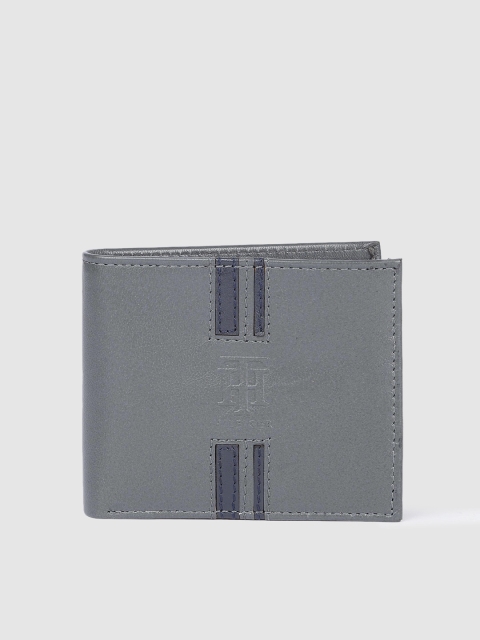 

Tommy Hilfiger Men Grey Leather Solid Two Fold Wallet