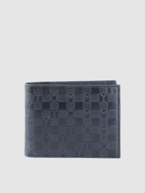 

Tommy Hilfiger Men Navy Blue Checked Two Fold Wallet