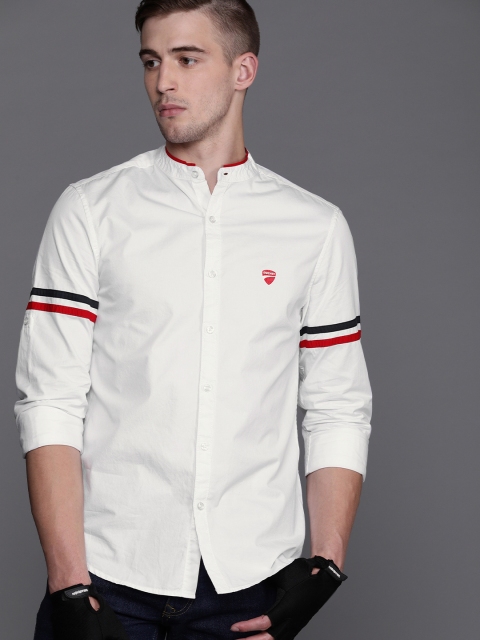 

Ducati Men White Slim Fit Solid Casual Shirt