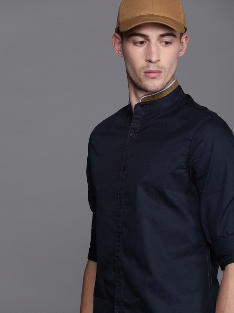 

Ducati Men Navy Blue Slim Fit Solid Casual Shirt