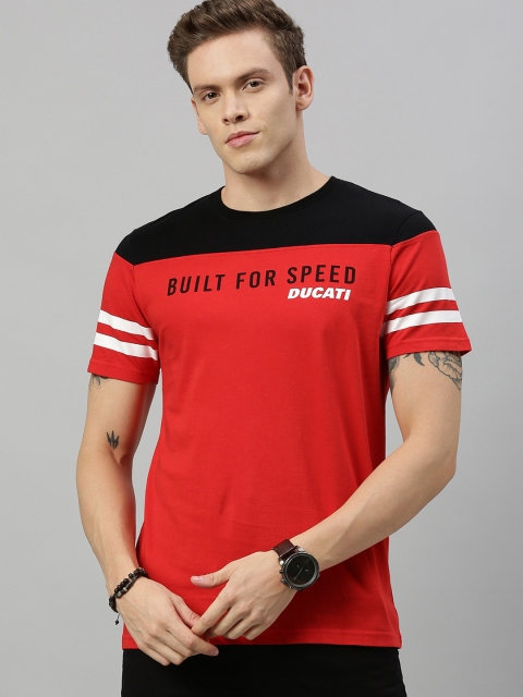 

Ducati Men Red & Black Printed Slim Fit Round Neck T-shirt
