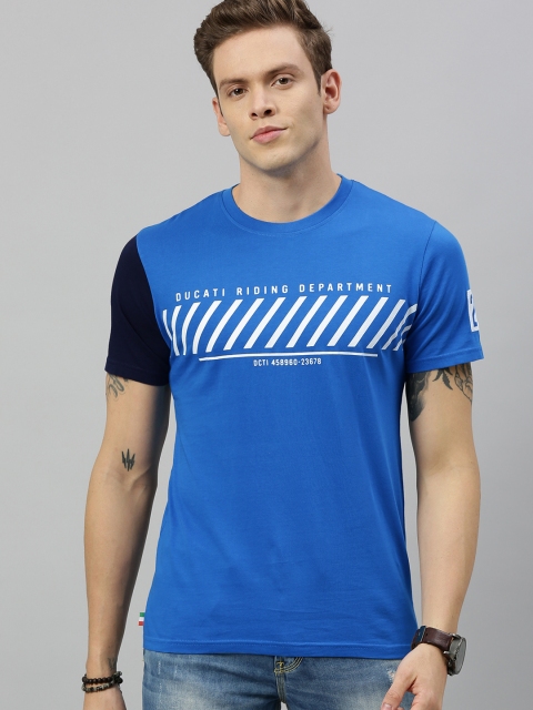 

Ducati Men Blue Printed Round Neck T-shirt
