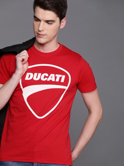 

Ducati Men Red & White Printed Round Neck T-shirt