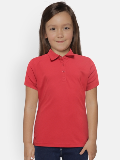 

Sweet Dreams Girls Red Solid Polo Collar T-shirt