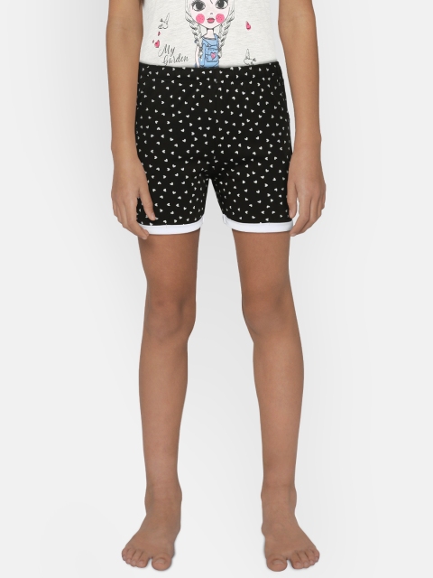 

Sweet Dreams Girls Black & White Printed Regular Fit Regular Shorts