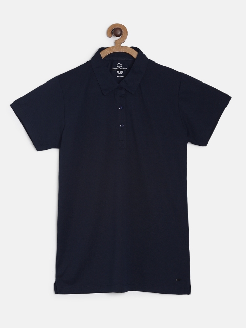 

Sweet Dreams Girls Navy Blue Solid Polo Collar T-shirt