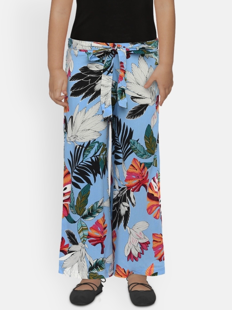 

Lil Orchids Girls Multicoloured Printed Wide Leg Palazzos, Multi