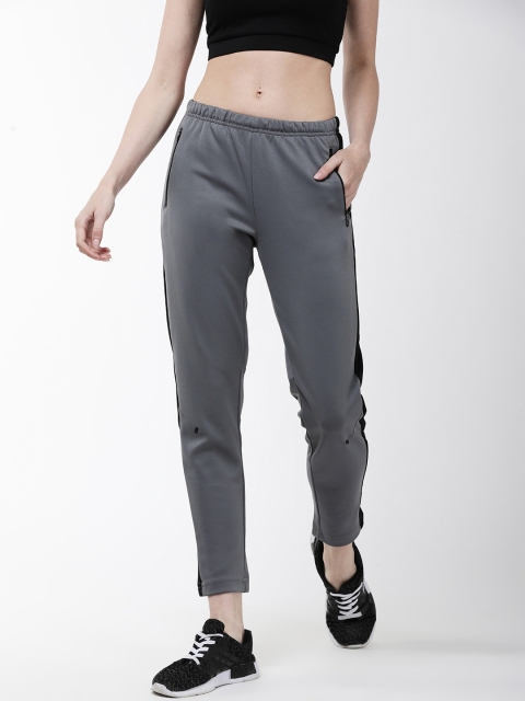 

Alcis Women Grey Solid Slim Fit Cropped Running Track Pants