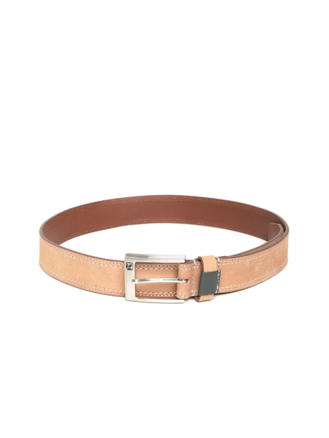 

Woodland Men Camel Brown Solid Leather Belt