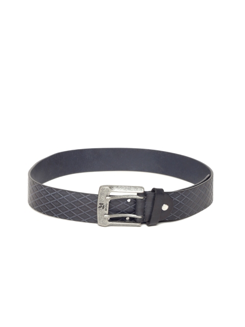 

Woodland Men Navy Blue Leather Textured Belt