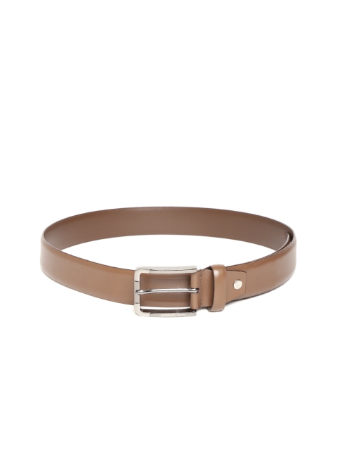 

Woodland Men Brown Solid Leather Belt