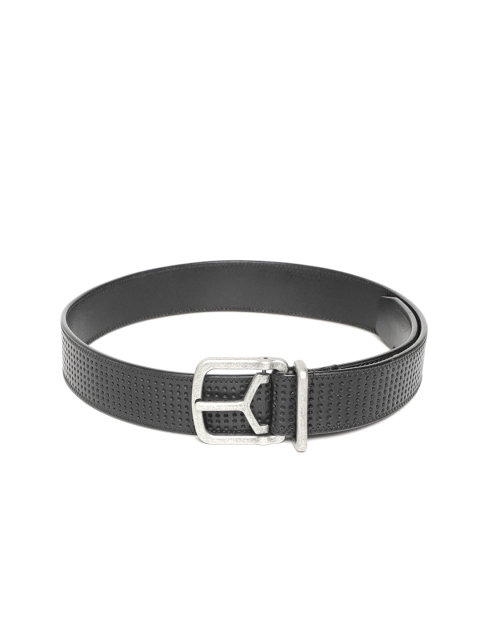 

Woodland Men Black Textured Leather Belt