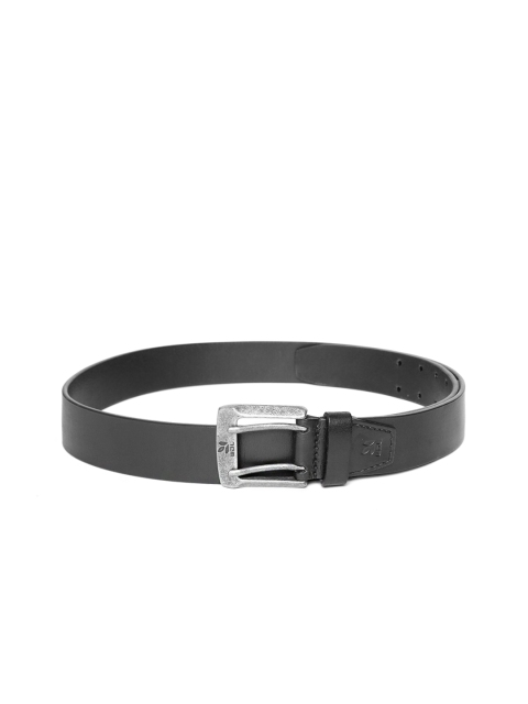 

Woodland Men Black Solid Leather Belt